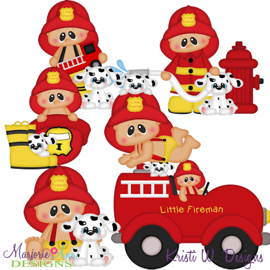 Little Fireman SVG Cutting Files + Clipart - Click Image to Close